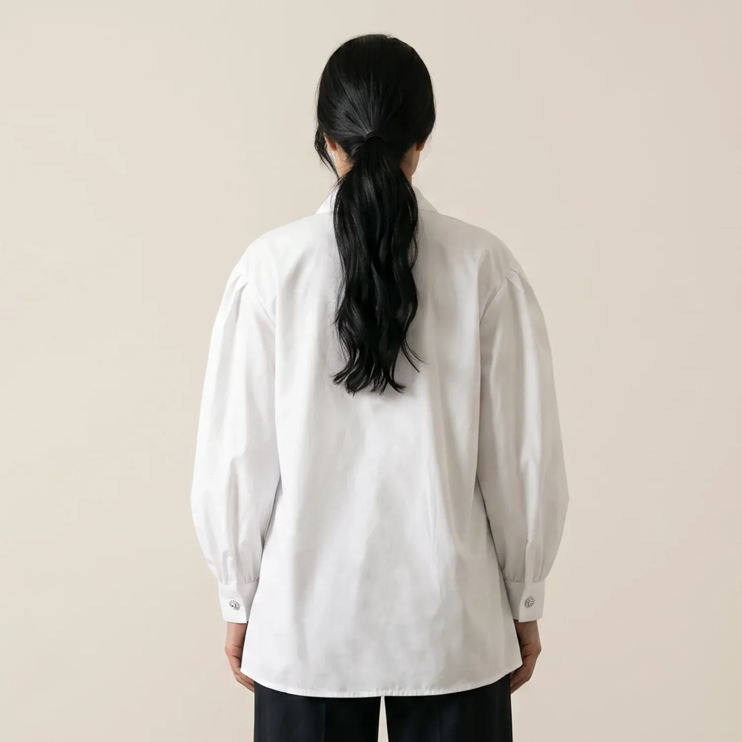 Women's Regular Bow Blouse With Fabric Tie - Sophisticated Office &amp; Semi-Formal Workwear - White
