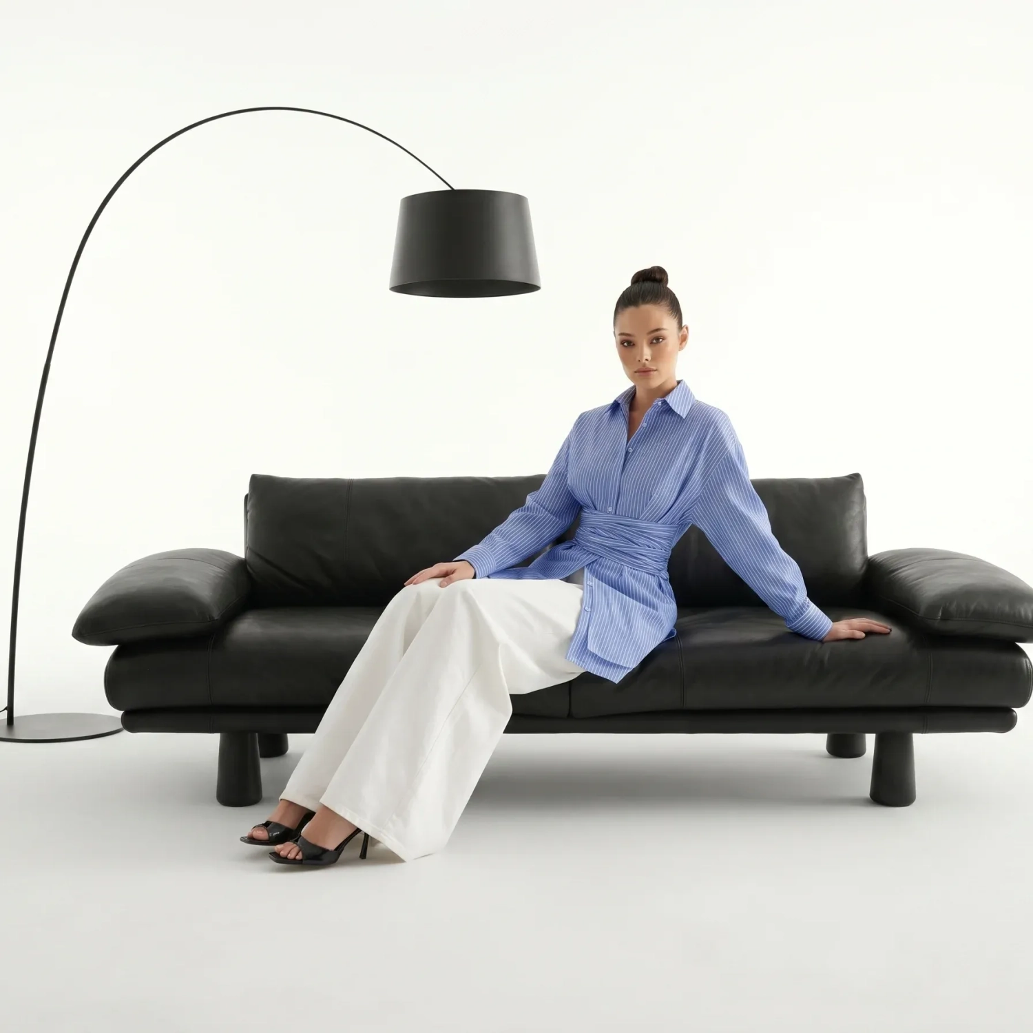 Women's Premium Casual Long - Sleeve Button - Up Shirt With Fabric Belt &mdash; Luxury Lounging, Daytime Socials &amp; Summer Escapes