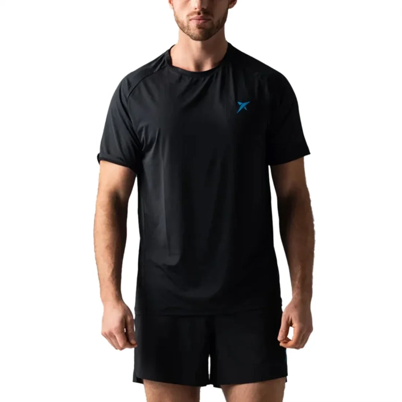 Drop Shot T Shirt Campa Performance Crew Neck Short Sleeve Technical - Black