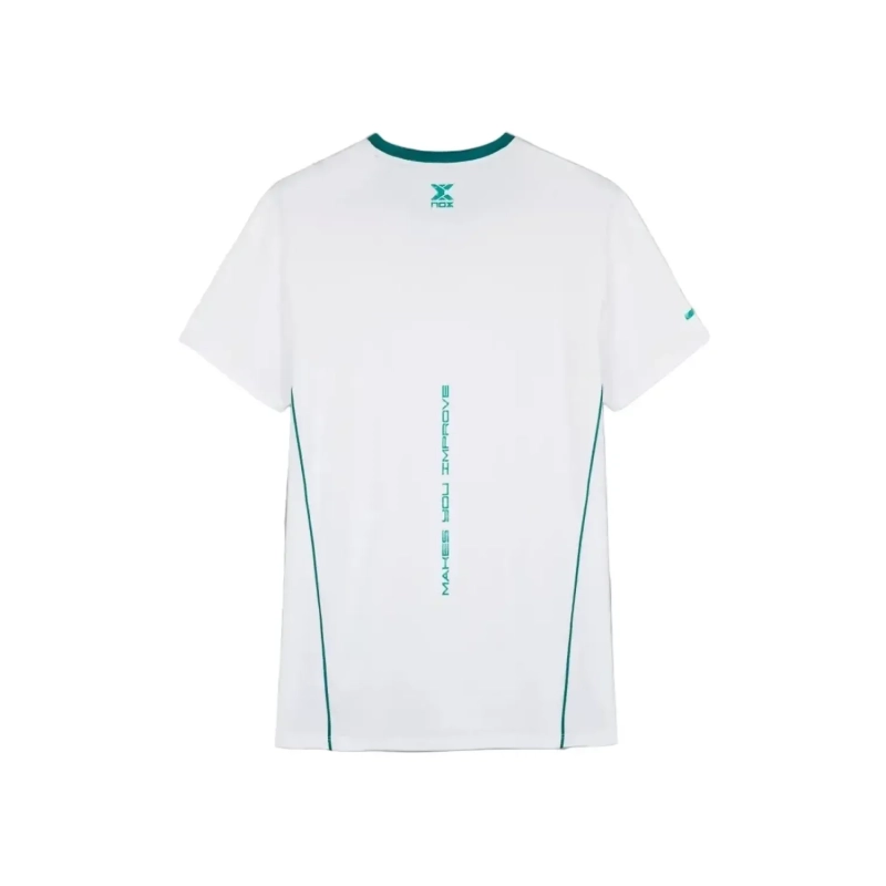 Nox Polo Pro Collar Zipper Breathable Polyamide Elastane - White Ivy Green
