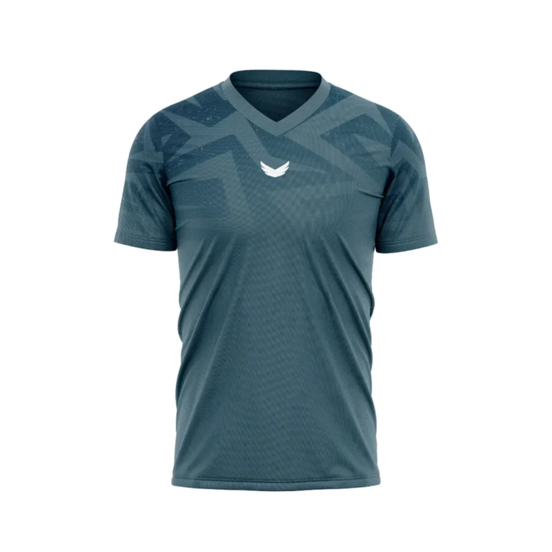 Wings T Shirt AquaTide V Neck Short Sleeve Dri Fit - Petrol Blue