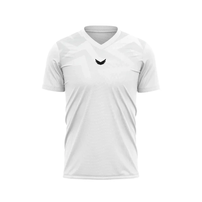 Wings T Shirt Whitewave V Neck Short Sleeve Dri Fit Polyester - White
