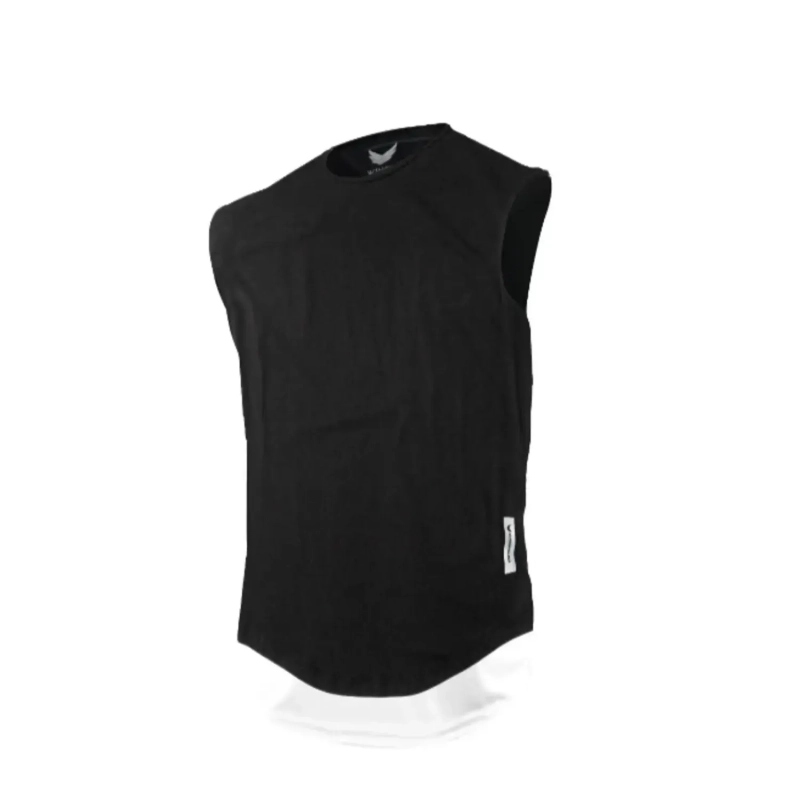Wings Vest Designed 2 GO Crew Neck Sleeveless Polyester - Black White